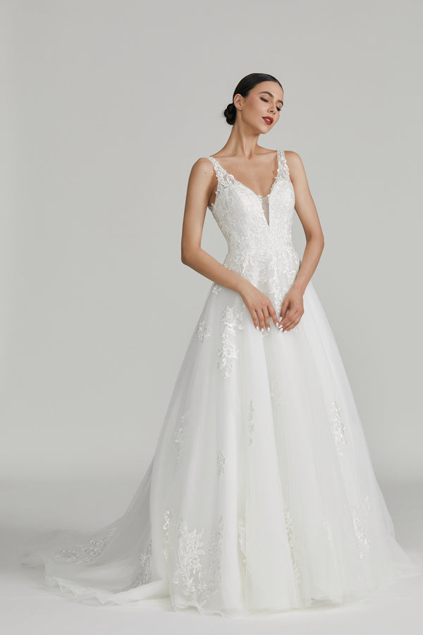 Blooming Elegance Wholesale Lace Petal Wedding Gown 1012  mylovelene