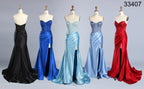 Wholesale Light Blue Strapless Sequin Mermaid Prom Dress 33407