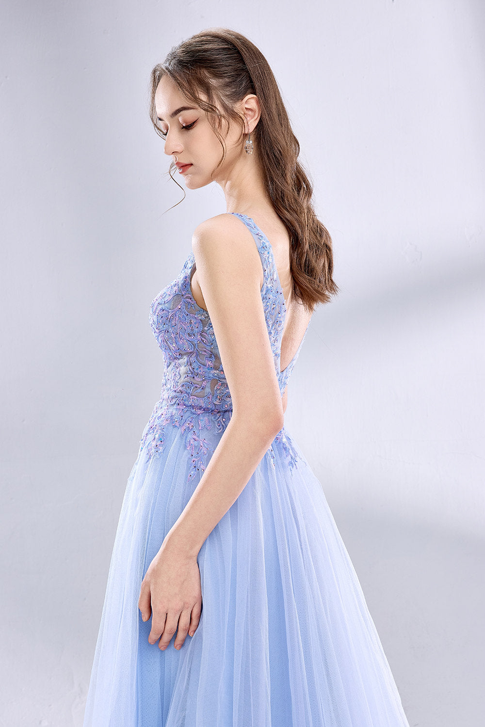 Wholesale Applique Tulle Prom Dress KT1454