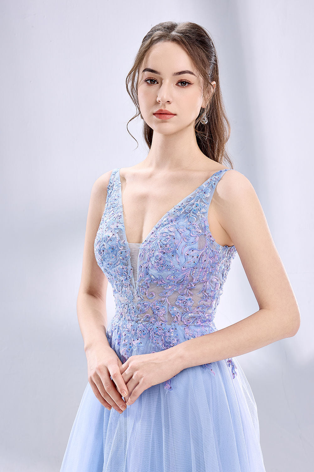Wholesale Applique Tulle Prom Dress KT1454