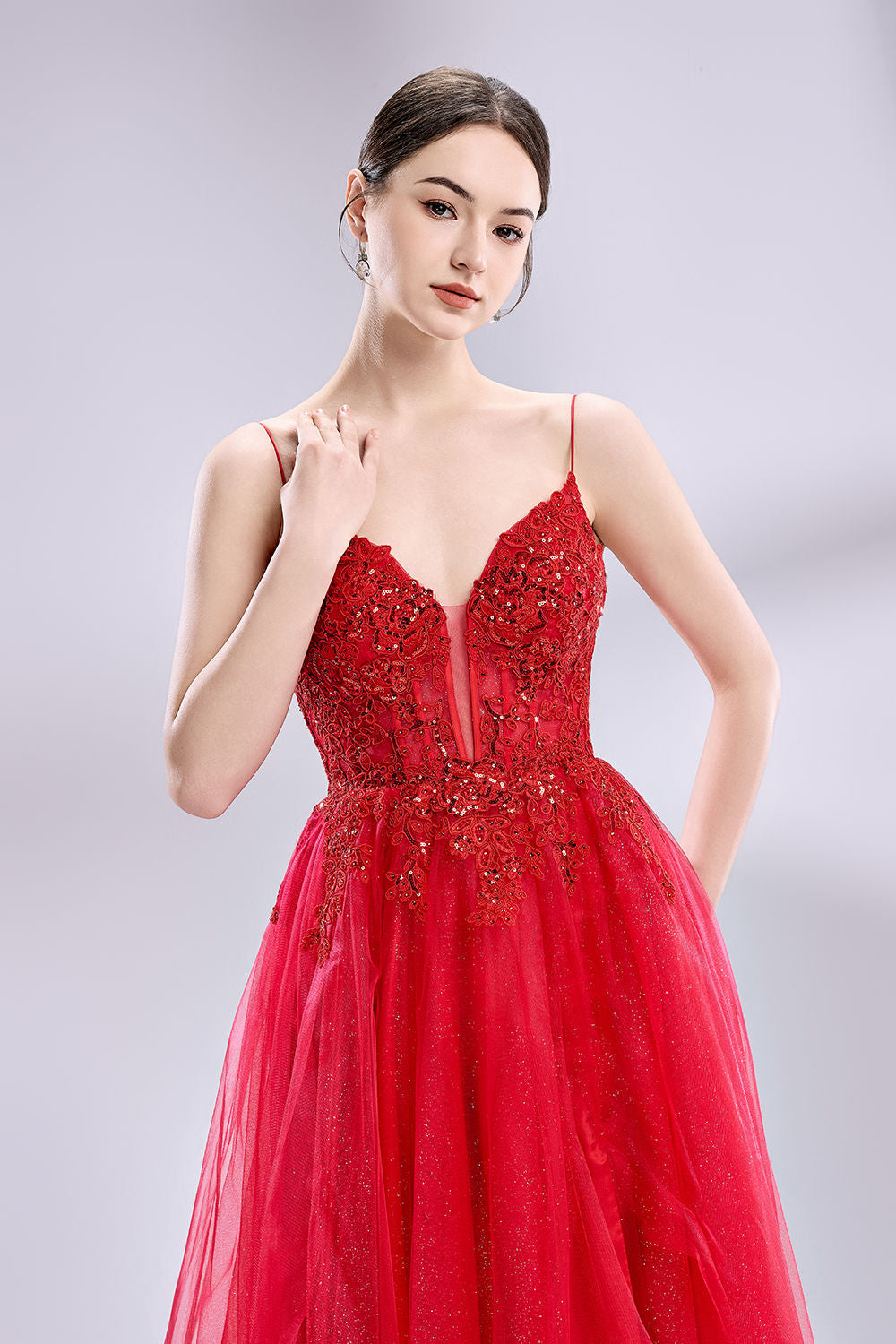 Wholesale Exquisit Beaded Prom Prom Ball Gown with Slit 32938