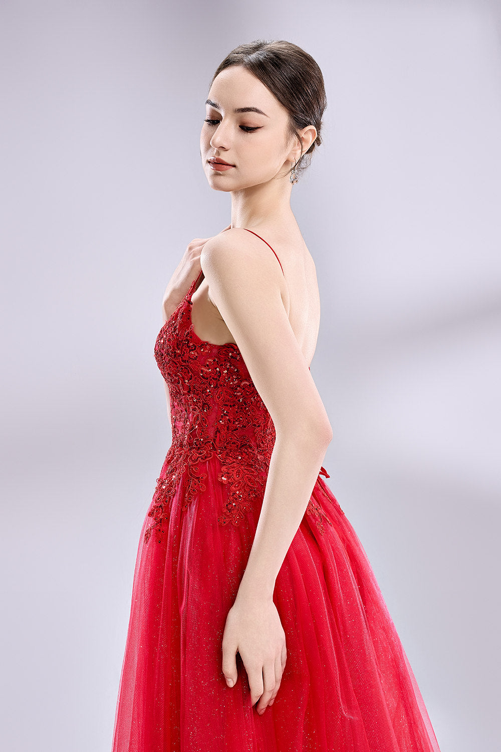Wholesale Exquisit Beaded Prom Prom Ball Gown with Slit 32938