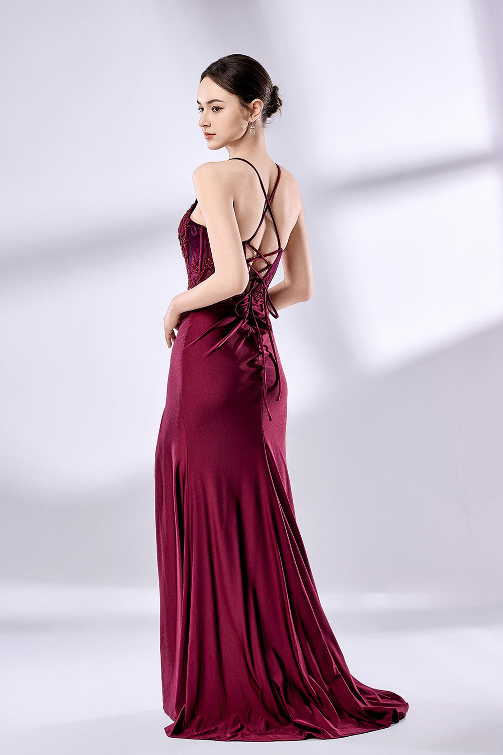 Exquisitely Embroidered Prom Dress with High Slit – Wholesale 33011