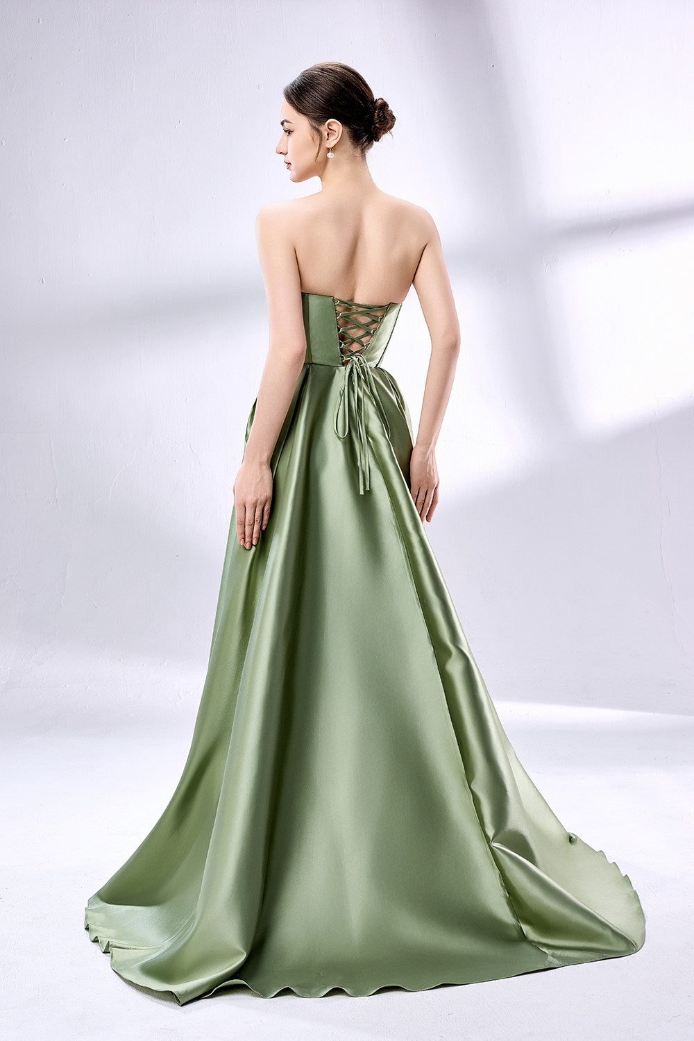 Wholesale strapless Corset  Elegant Satin Prom Dress 33110B