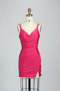 Wholesale Satin Spaghetti Strap Bodycon Cocktail Dress 32663S