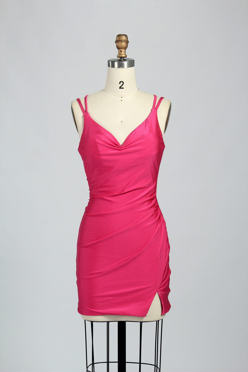 Wholesale Satin Spaghetti Strap Bodycon Cocktail Dress 32663S