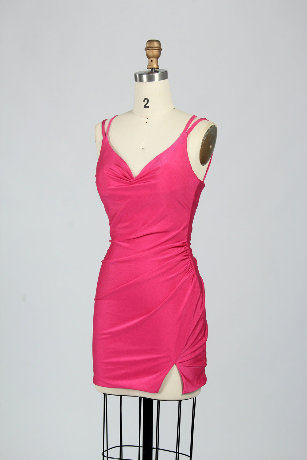 Wholesale Satin Spaghetti Strap Bodycon Cocktail Dress 32663S