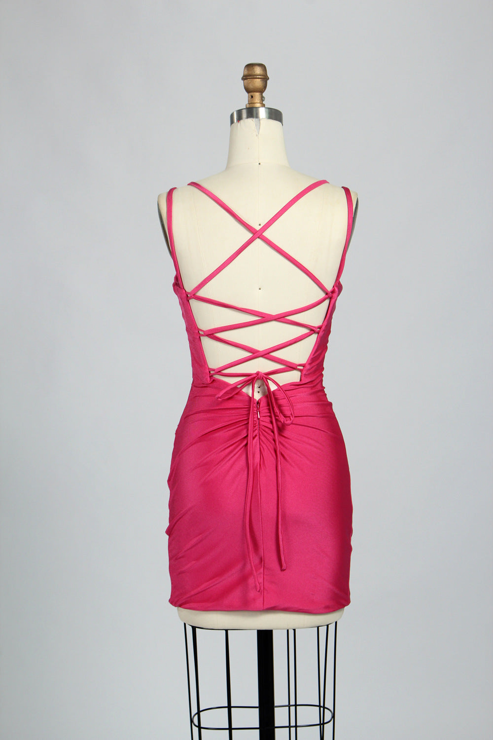 Wholesale Satin Spaghetti Strap Bodycon Cocktail Dress 32663S