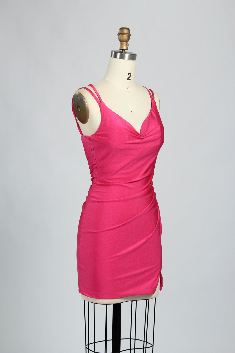 Wholesale Satin Spaghetti Strap Bodycon Cocktail Dress 32663S