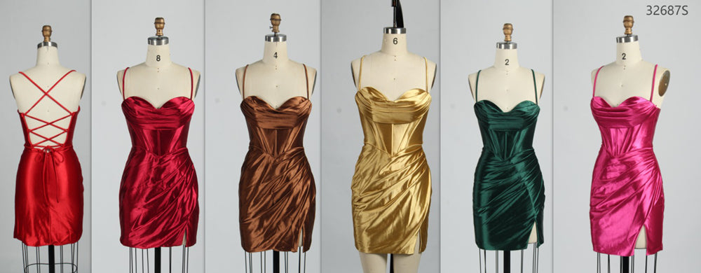 Supplier Satin Strappy Back Cocktail Dress 32687S