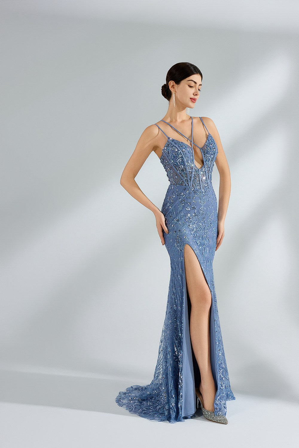 Wholesale Luxe Sequin Mermaid Prom Dress kt1396