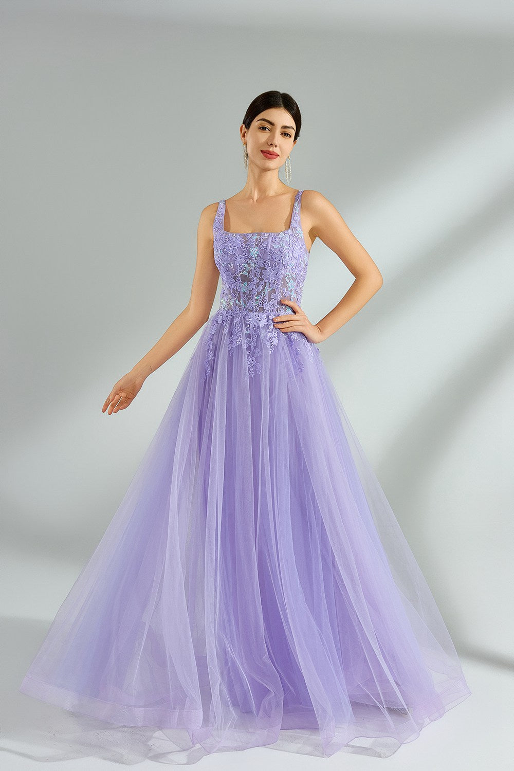 Wholesale Elegant Lace Floral Gown KT1393