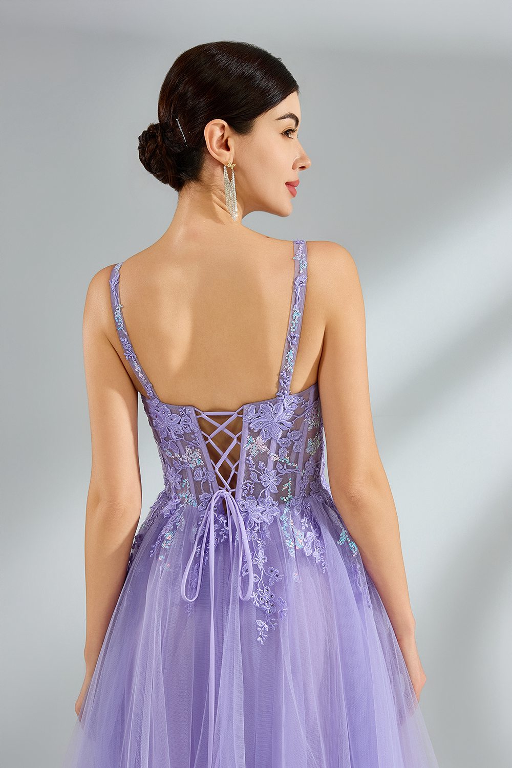 Wholesale Elegant Lace Floral Gown KT1393