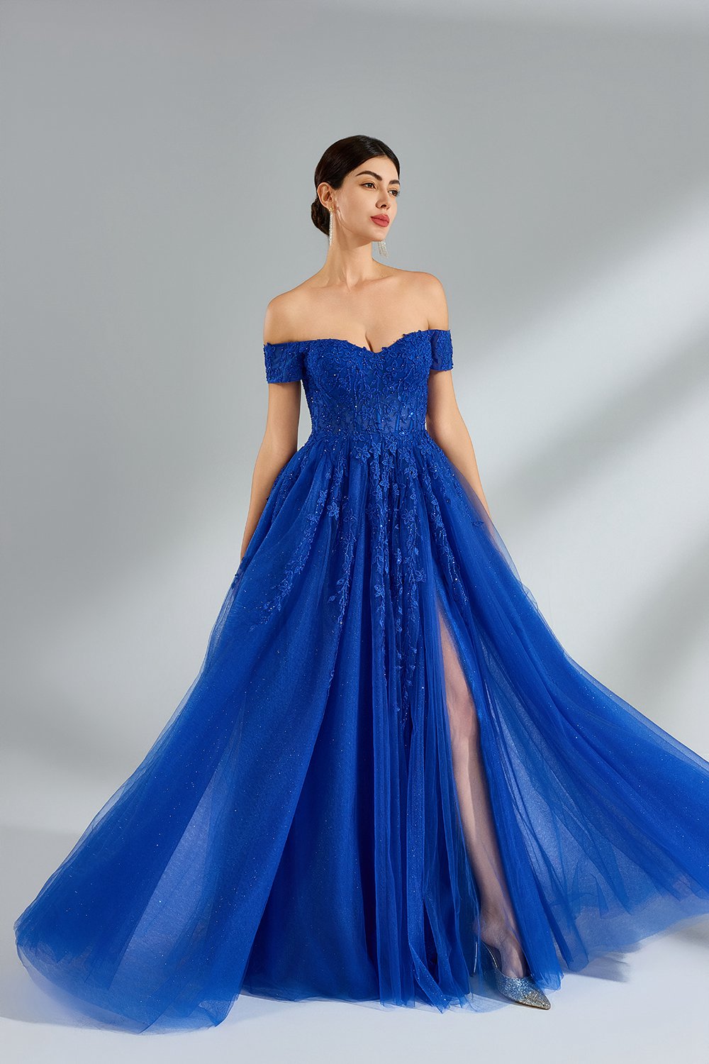 Wholesale Lace Bolero Sweetheart Neckline Slit Prom Dress 32941