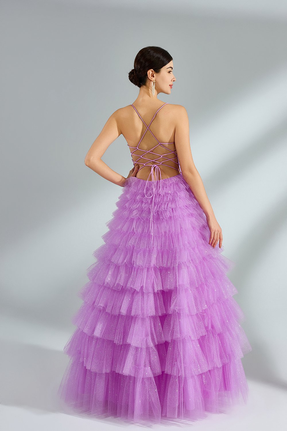 Supplier Sparkly Spaghetti Strap Tull Ballgown 32972