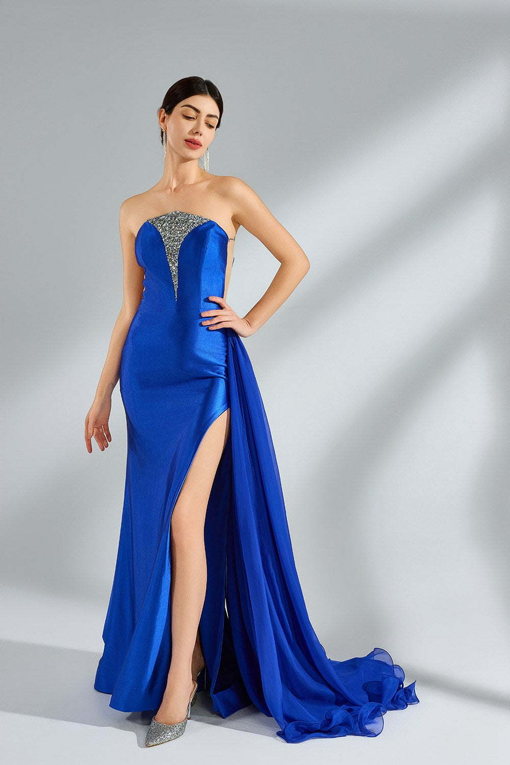 Wholesale Luxe Strapless Satin Prom Dress kt1399