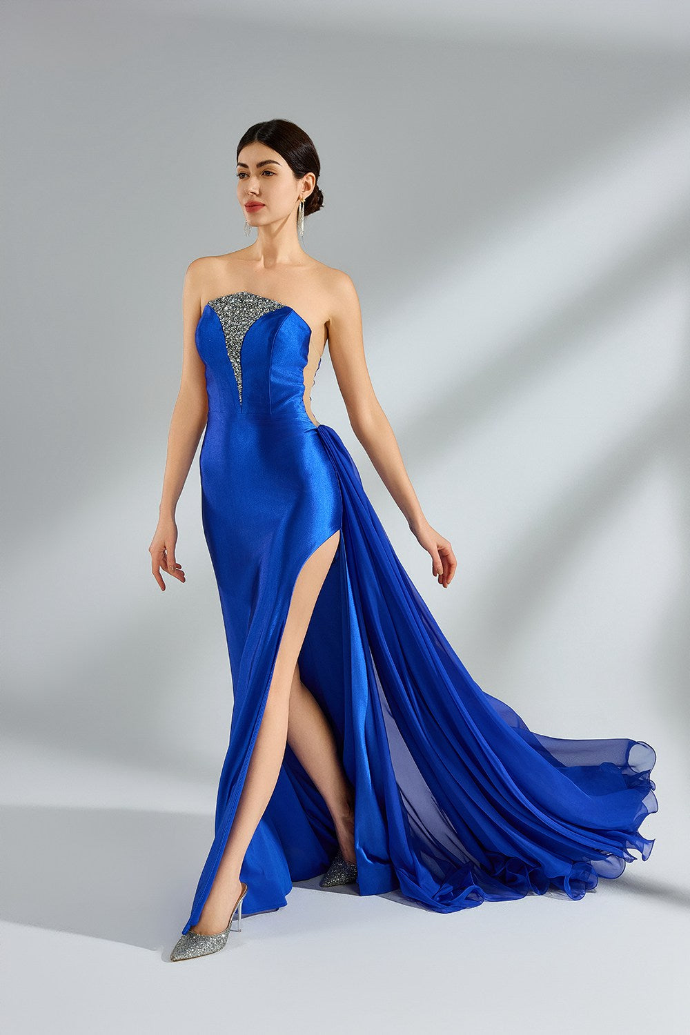 Wholesale Luxe Strapless Satin Prom Dress kt1399