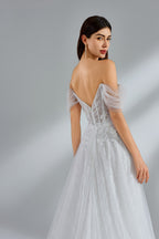 Wholesale Off - Shoulder Tulle Lace Wedding Dress 32955