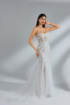Wholesale Spaghetti - Strap Lace Tulle Mermaid Bridal Gown 32950
