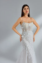 Wholesale Spaghetti - Strap Lace Tulle Mermaid Bridal Gown 32950