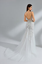 Wholesale Spaghetti - Strap Lace Tulle Mermaid Bridal Gown 32950