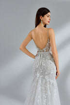 Wholesale Spaghetti - Strap Lace Tulle Mermaid Bridal Gown 32950