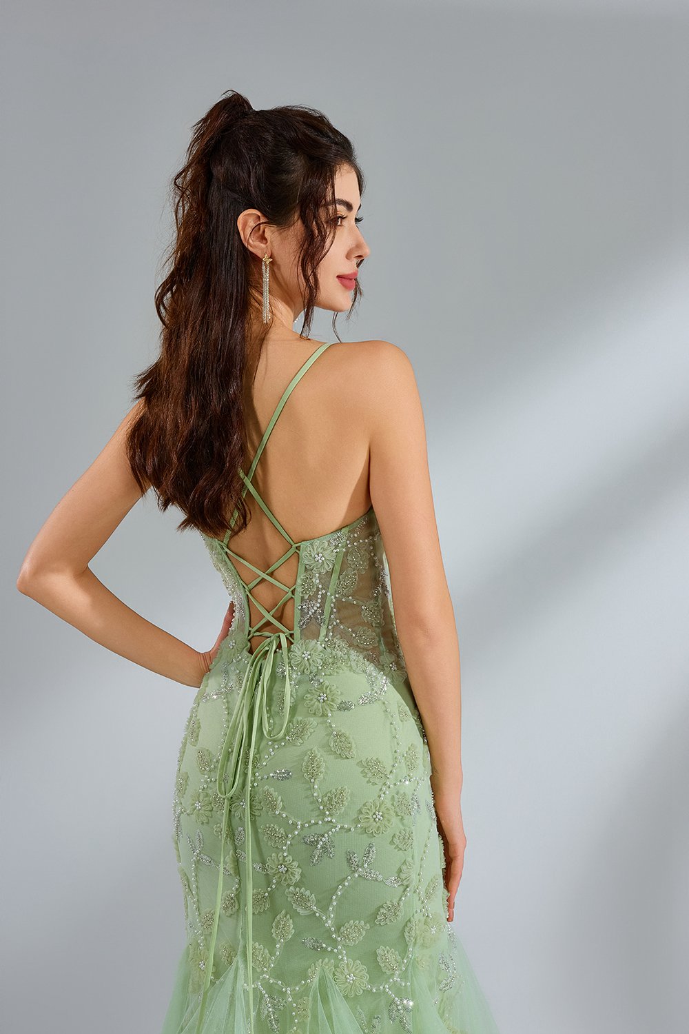 Wholesale Luxe Mermaid Tulle Prom Dress kt1390