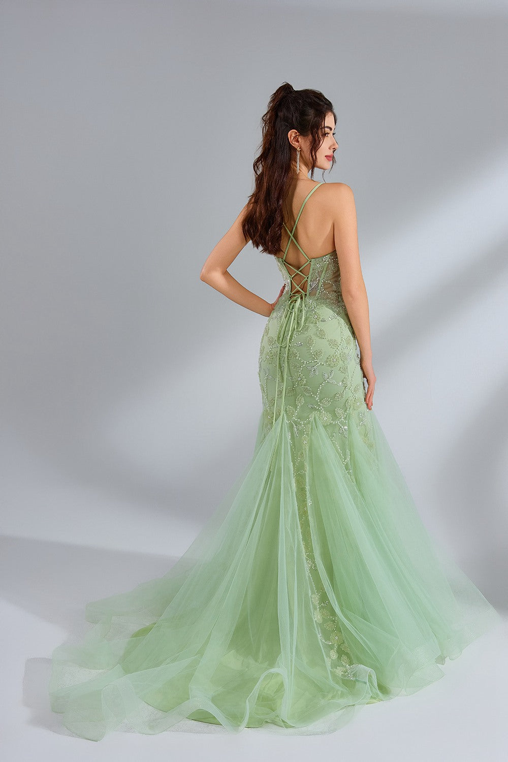 Wholesale Luxe Mermaid Tulle Prom Dress kt1390
