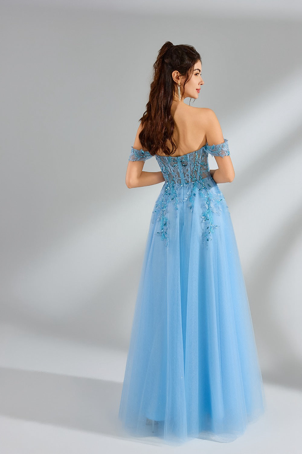 Manufacturer Ethereal Off-Shoulder Sequin Tulle Ballgown 32945
