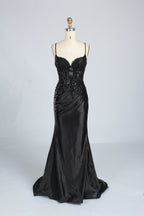 Wholesale Burgundy Sequin Spaghetti-Strap Evening Gown 33170b