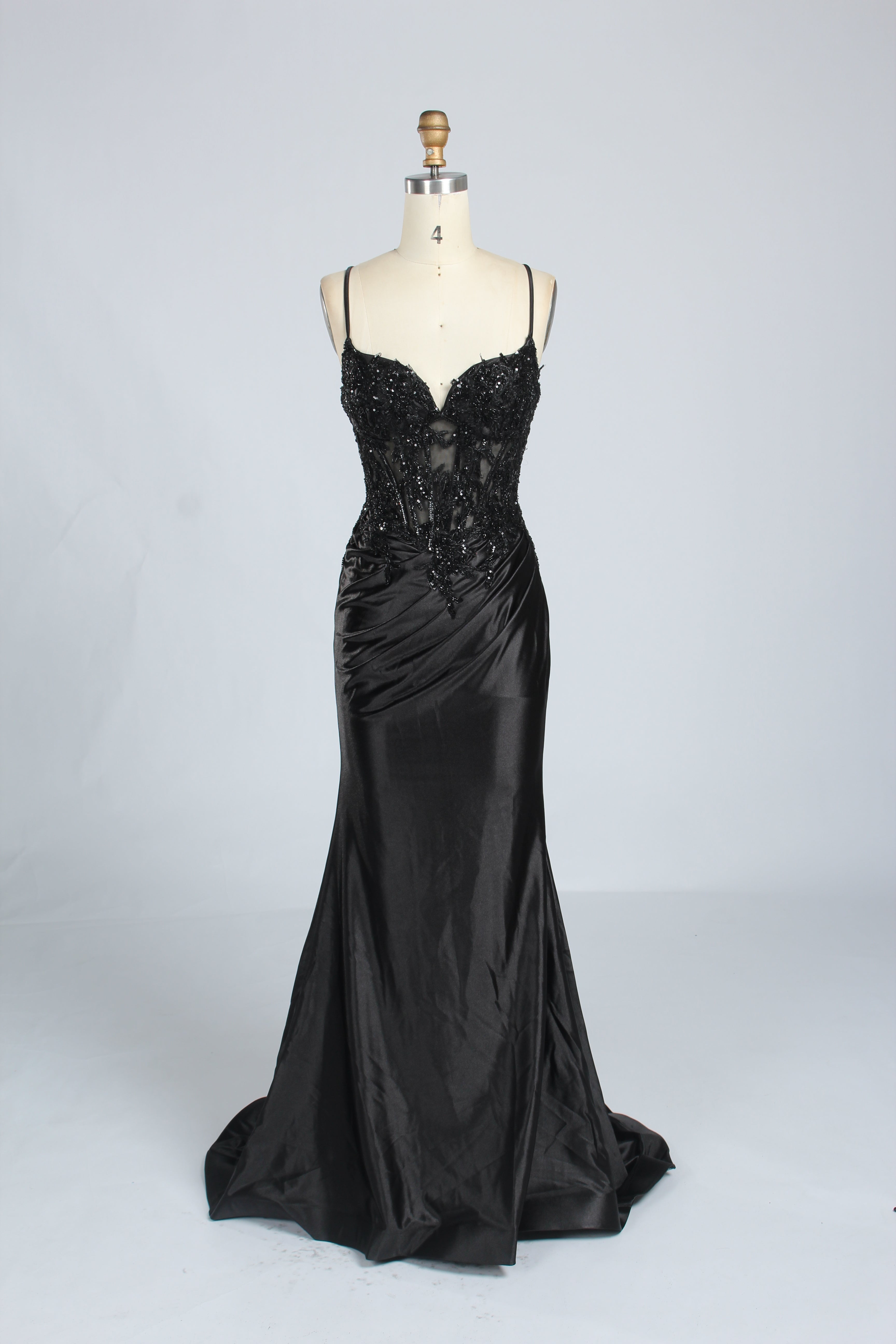 Wholesale Burgundy Sequin Spaghetti-Strap Evening Gown 33170b