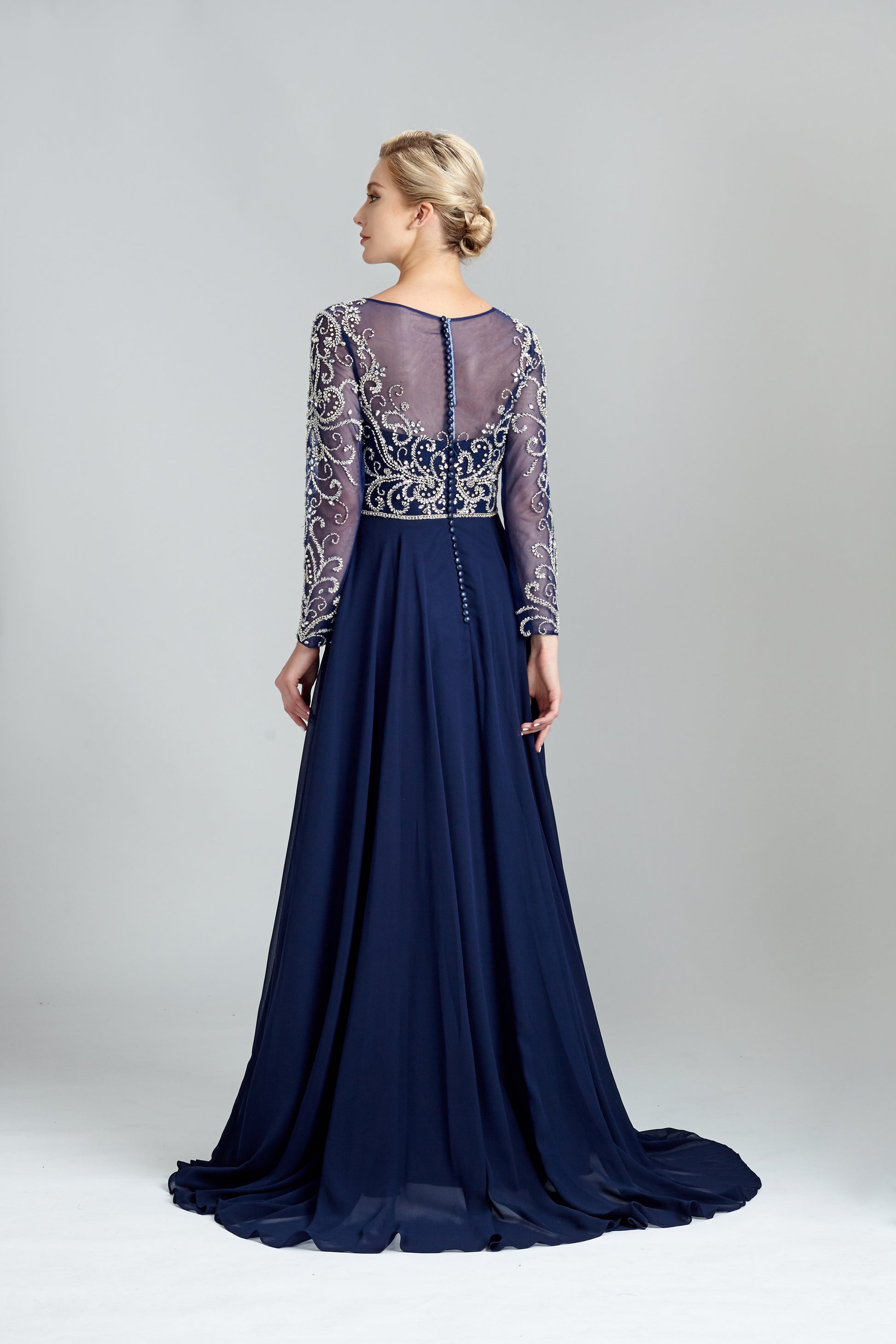 Wholesale Beaded Mother of Bride Dresses with Sleeves 32540