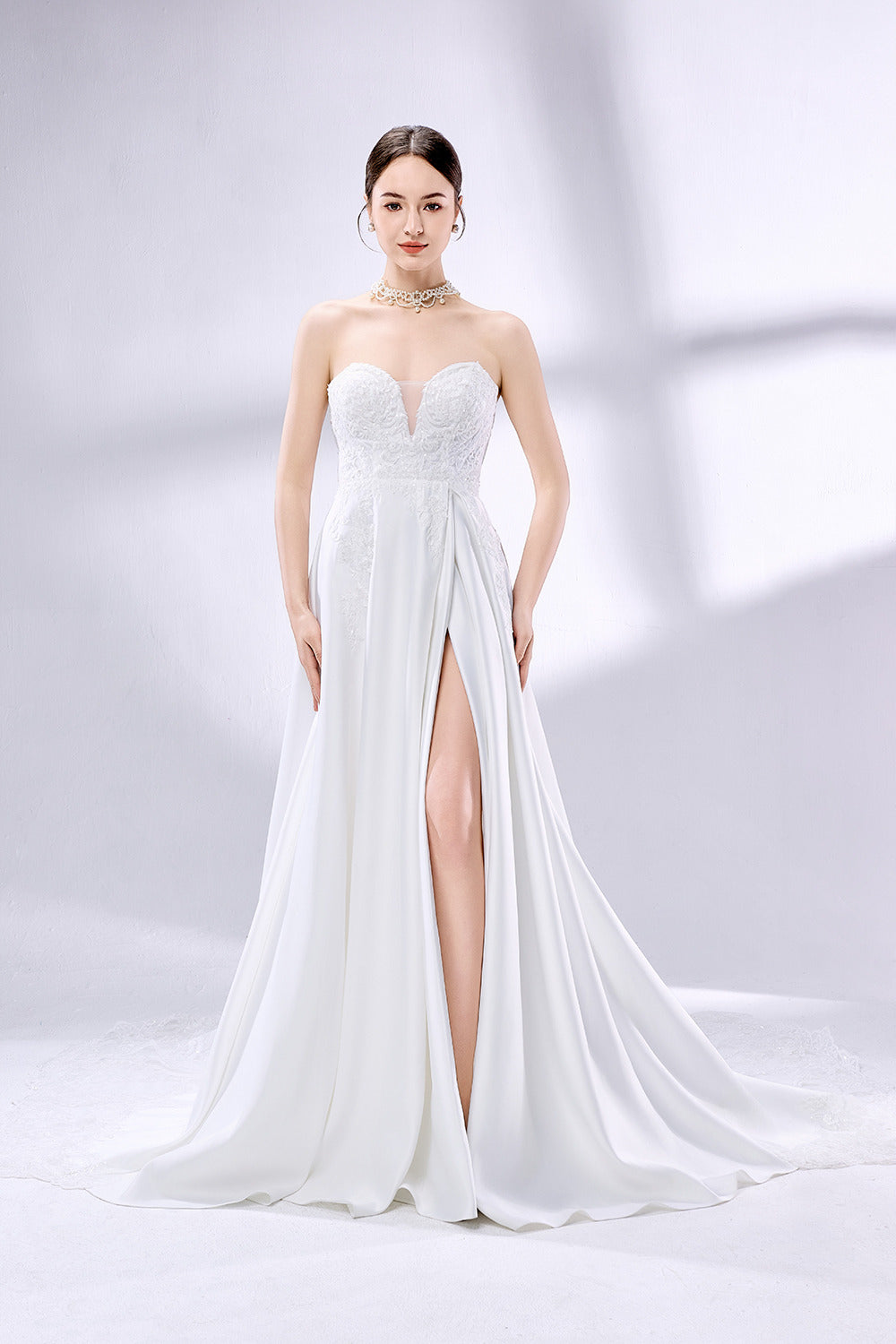 Wholesale  Sweetheart Neckline Wedding Dress with High Slit 3345