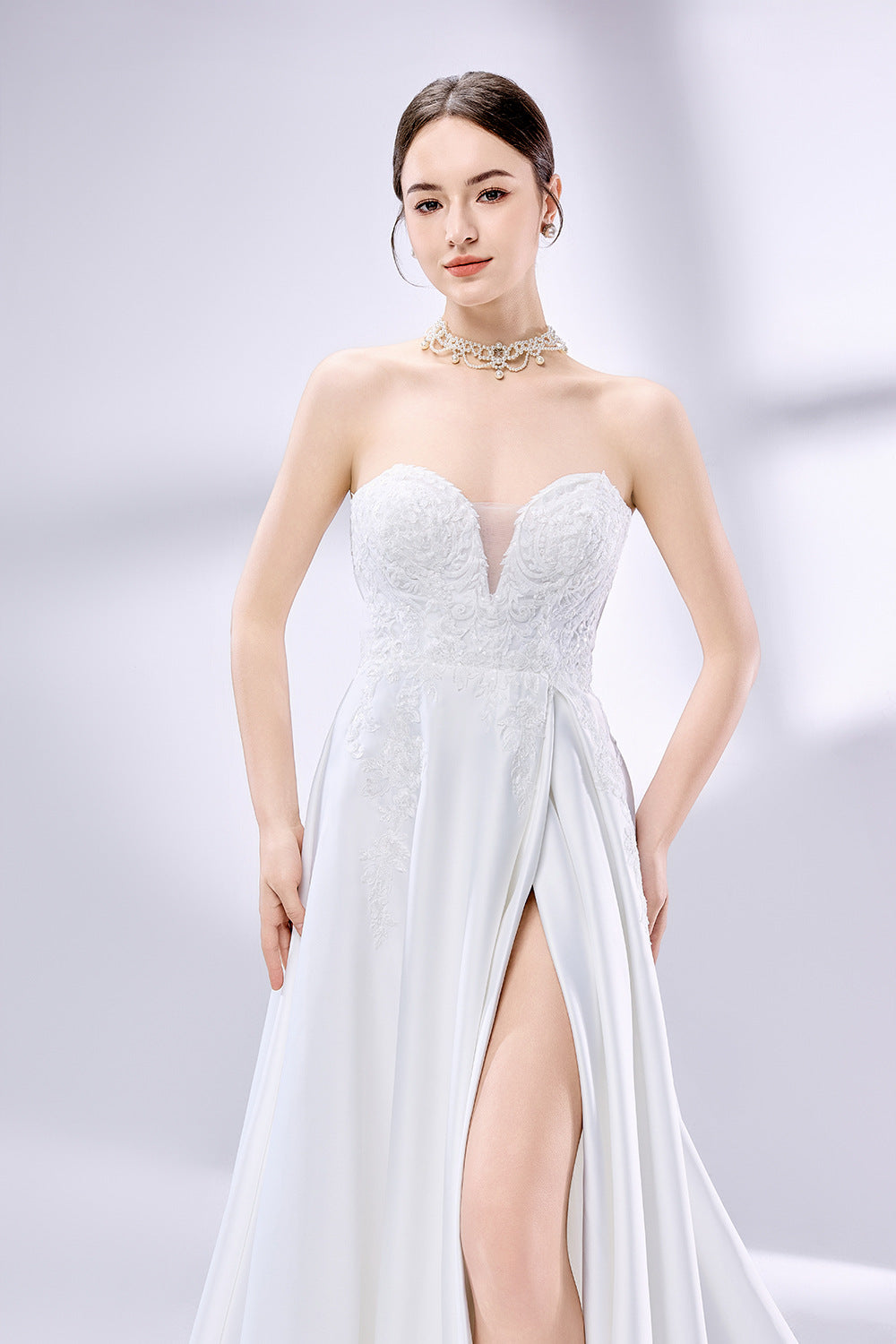 Wholesale  Sweetheart Neckline Wedding Dress with High Slit 3345