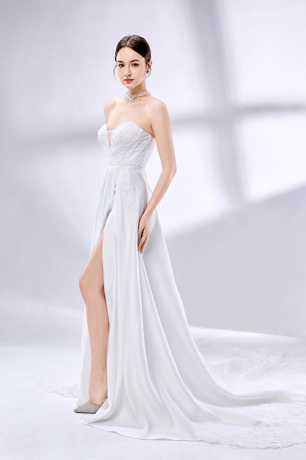 Wholesale  Sweetheart Neckline Wedding Dress with High Slit 3345