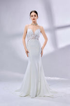 Wholesale Lace Mermaid Wedding Dress, Crisscross Back 3331