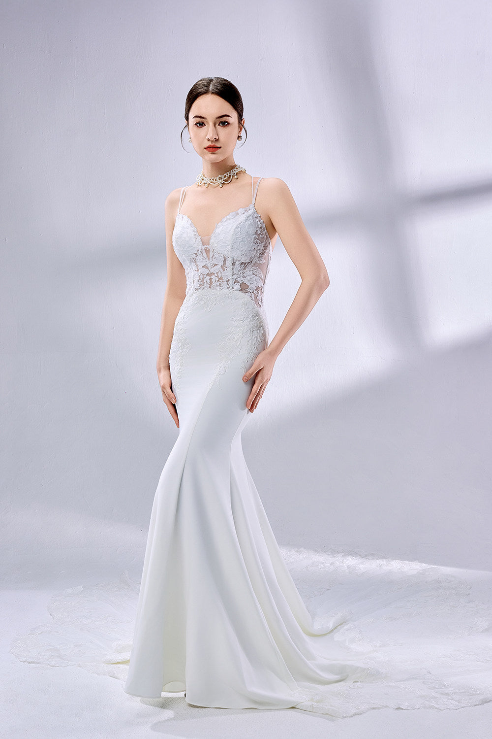 Wholesale Lace Mermaid Wedding Dress, Crisscross Back 3331