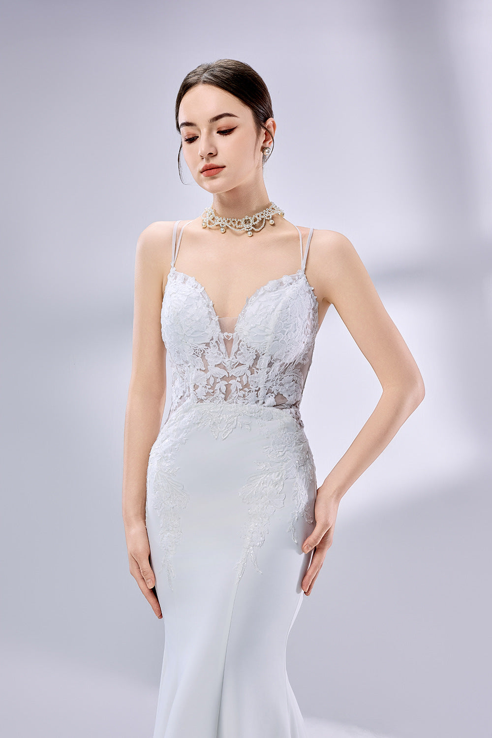 Wholesale Lace Mermaid Wedding Dress, Crisscross Back 3331