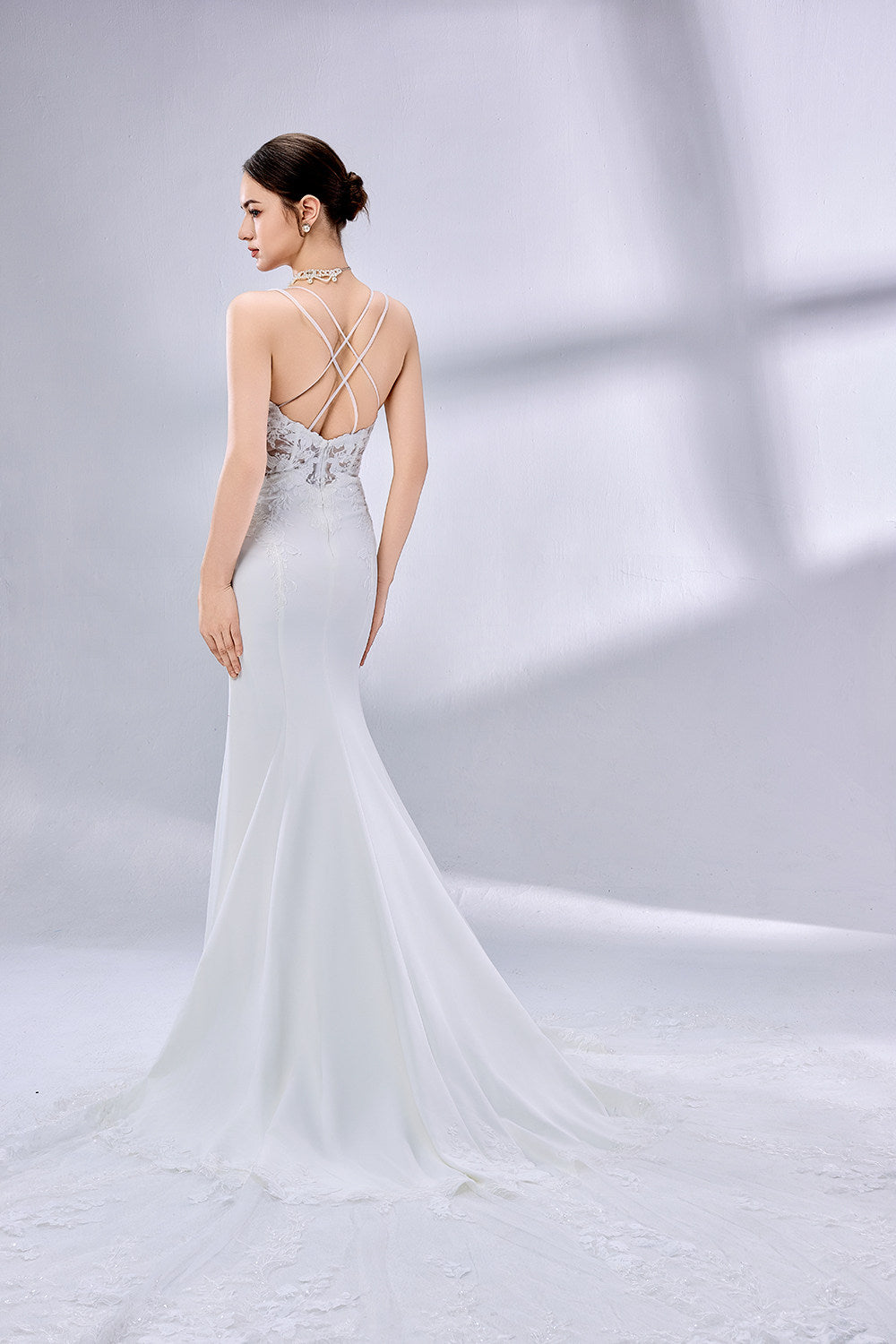 Wholesale Lace Mermaid Wedding Dress, Crisscross Back 3331
