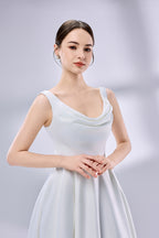 Supplier Cowl Neck Satin Ball Gown Wedding Dress 3342