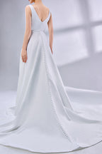 Supplier Cowl Neck Satin Ball Gown Wedding Dress 3342