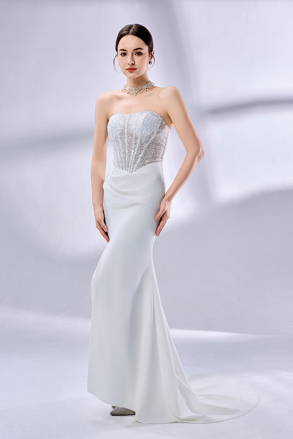 Wholesale Strapless Beaded Mermaid Wedding Dress 3336