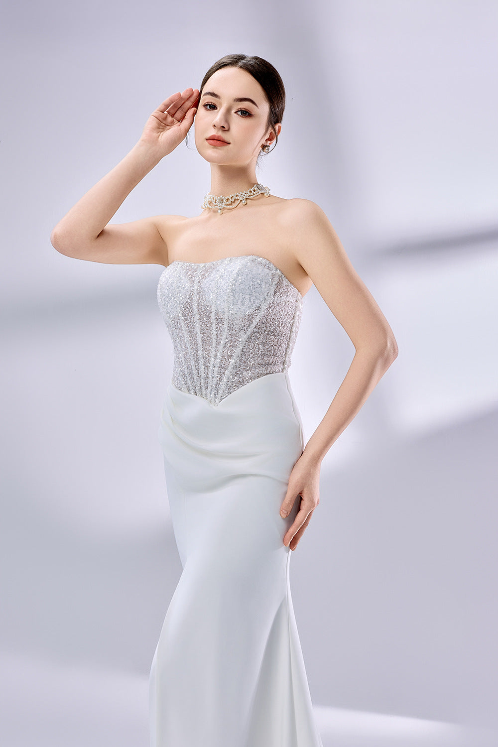 Wholesale Strapless Beaded Mermaid Wedding Dress 3336