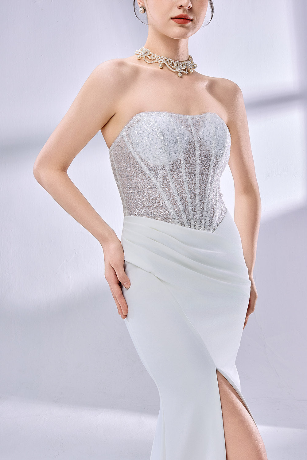 Wholesale Strapless Beaded Mermaid Wedding Dress 3336