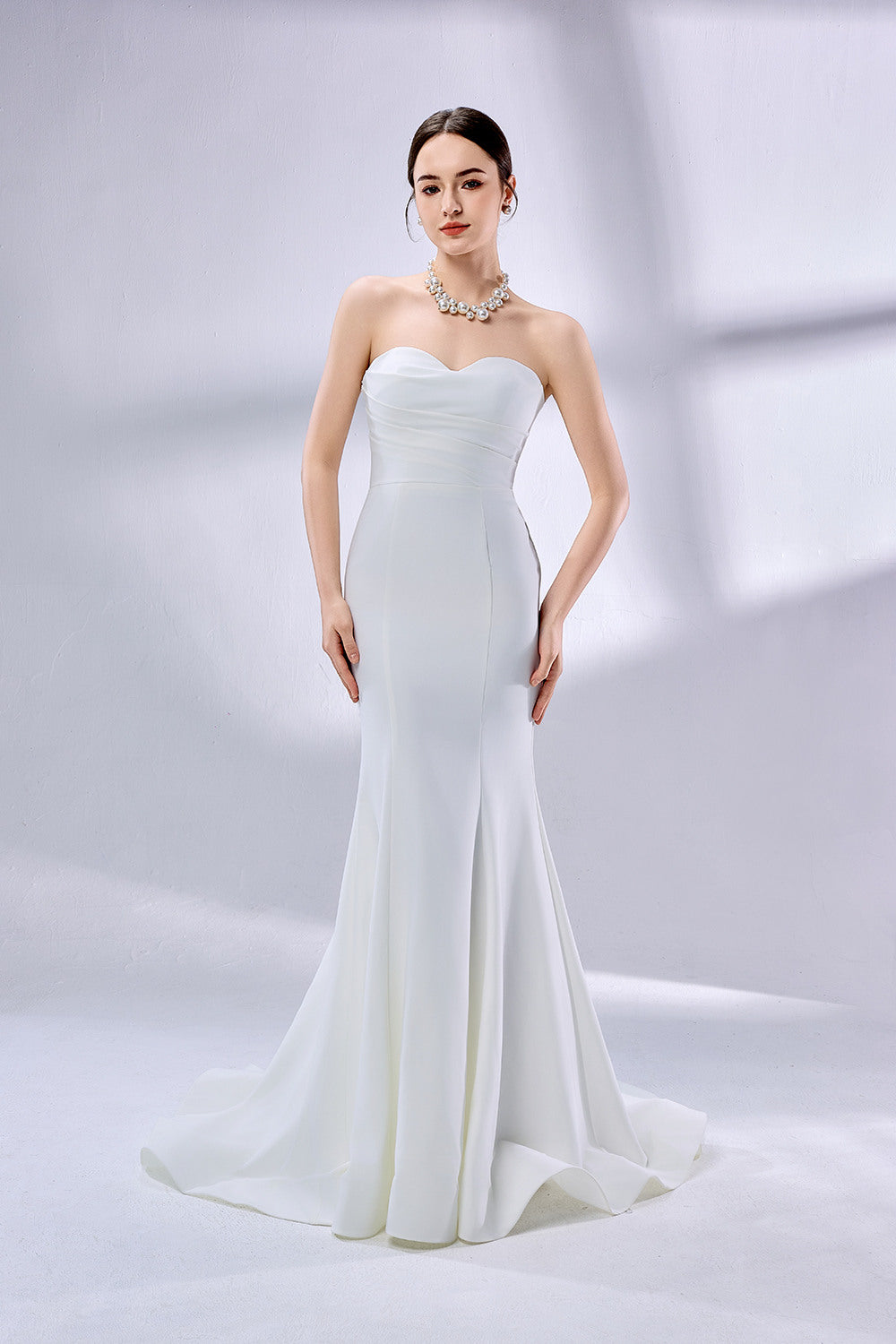 Wholesale Off-Shoulder Mermaid Wedding Dress with Puff Sleeves 3334