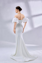 Wholesale Off-Shoulder Mermaid Wedding Dress with Puff Sleeves 3334