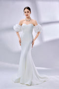 Wholesale Off-Shoulder Mermaid Wedding Dress with Puff Sleeves 3334