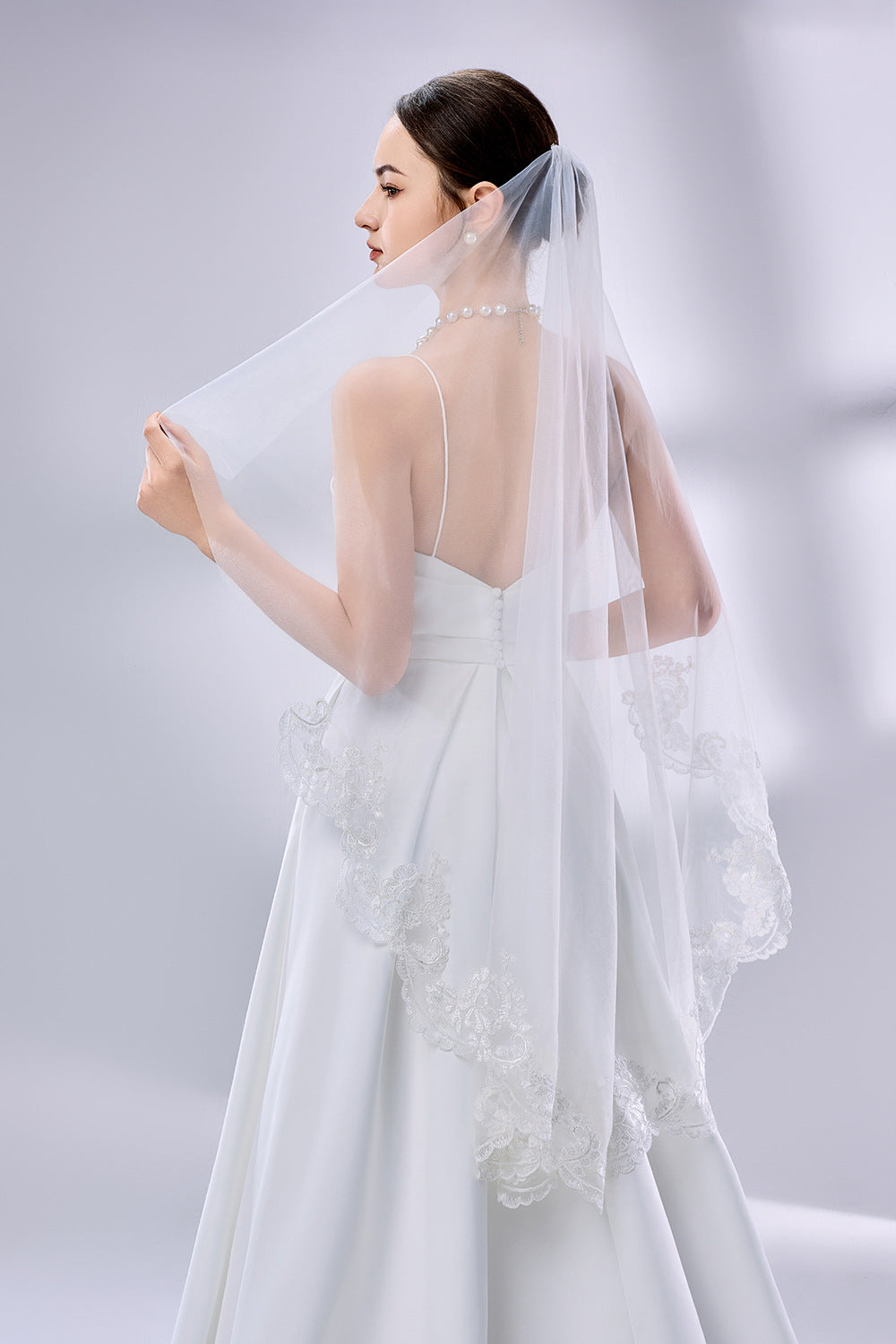 Wholesale Slit Satin Bridal Gown With Pockets 3324