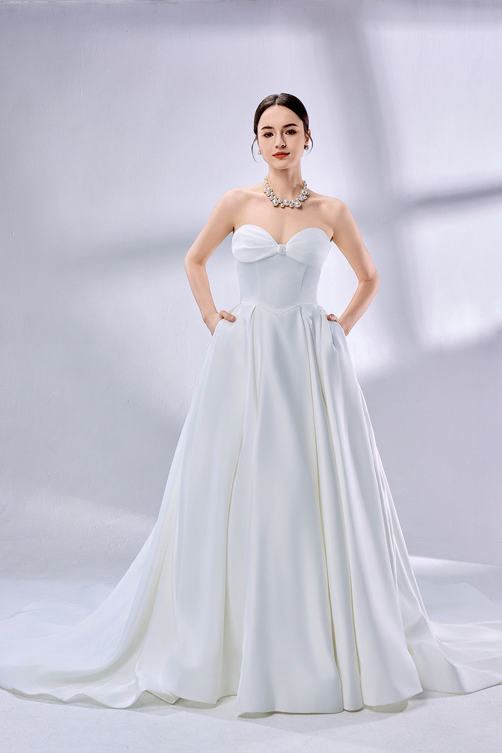 Wholesale Strapless Bow - Accent Ball Gown Wedding Dress 3346