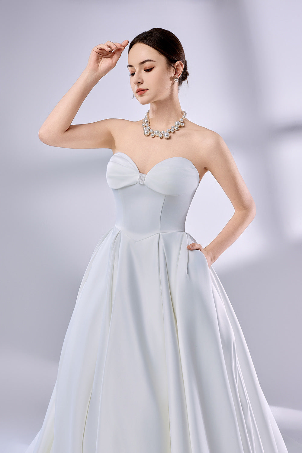 Wholesale Strapless Bow - Accent Ball Gown Wedding Dress 3346